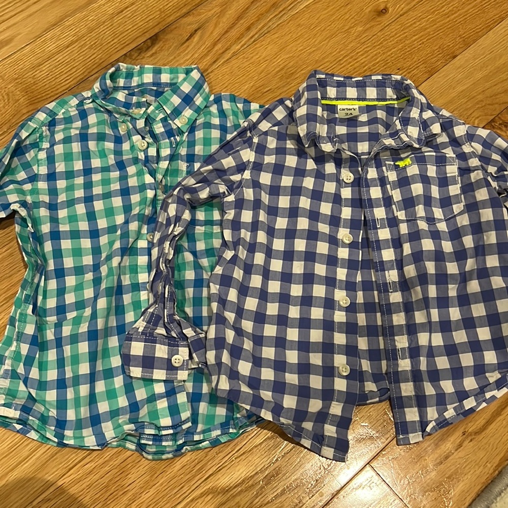 24 months and 2t button down toddler boy shirt bundle